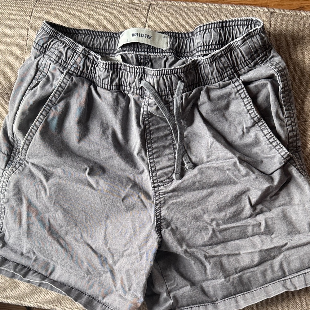 Hollister Washed Gray Drawstring Casual Shorts XS